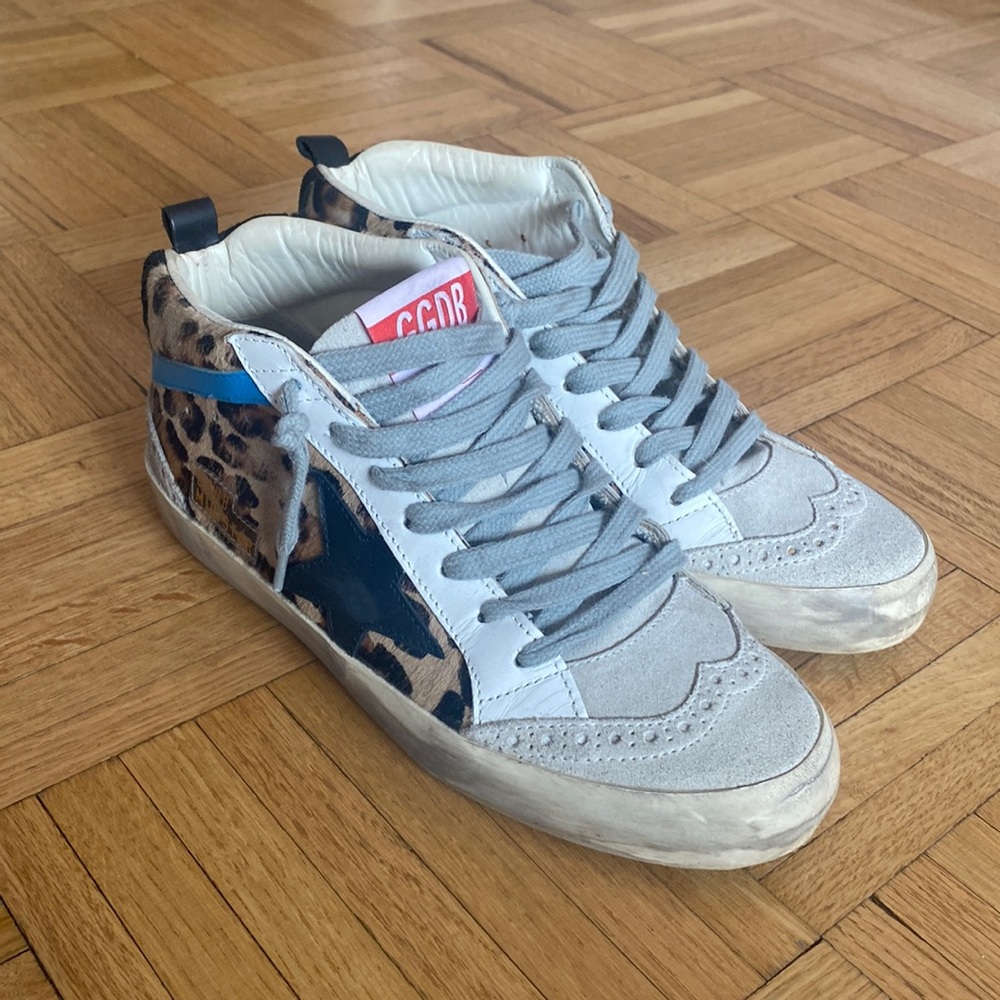 Golden Goose Mid Star Leopard Sneakers